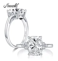 AINUOSHI Classic 925 Sterling Silver 40 Carat Cushion Cut Engagement Ring Simulated Diamond Wedding Silver Ring Jewelry Gifts Y209521104