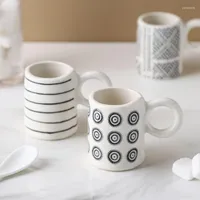 Mugs Ceramic Mini Coffee Cups Hand-Painted Milk Tea Juice Water Nordic Style Creative Drinkware Kitchen Supplies Home Decoration