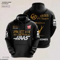 Haas maschi's Hoodies New F1 Racing Suit Team Pullover Casual Pullover 3D Digital Stampa Digital's Fashion Giacca con cappuccio Spring e Felpa autunnale Casual