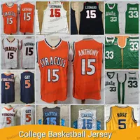 NCAA Syracuse Orange 15 Carmelo Anthony Basketball Jersey Północna Karolina Tar Heels 5 Jalen Rose Johnson West Guy White Szygowane koszulki
