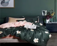 Sheets Sets Army Green Bedding Set Luxury Egyptian Cotton Queen King Bright Flamingo Leaf Duvet Cover Bed Sheet Fitted9369176