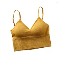 Women's Tanks 2022 Women Young Lady Female Seamless Wrapped Chest Fitness Tank U-shaped Tube Top Bra