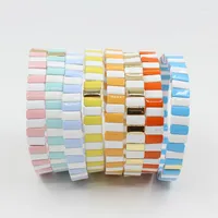Charm Bracelets 2022 Fashion Boho Enamel Colour Unisex Stretch Colorful Bangles For Women Bracelet Femme Gift DIY Jewelry