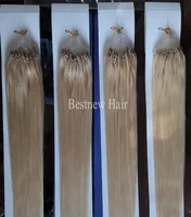 Lummy Micro Ring Loop Beads Remy Human Hair Extensions 18Quot26Quot 1GS 100SPACK 613 BLEACHブロンドシルクストレート3160745