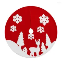 Christmas Decorations Tree Skirt Snowflakes Elk Skirts 36 Inches Ornaments Soft Cotton Jacquard Mat For Decoration