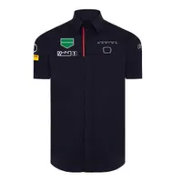 new f1 2022 team racing suit men's short-sleeved lapel shirt overalls shirt custom oversized ANG7