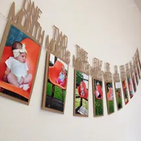 Party Decoration Born 1 To12 Months Booth Props Po Banner Pos Wall 1st Birthday Decor Wooden Clip Baby Shower Supplies