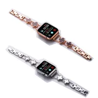 Metalen riemen voor Apple Watch Band 44mm 42 mm 40 mm 38 mm 41 mm 45 mm vierbladige klaver vervangingsriem Iwatch 6 SE 5 4 3 2 1 Smartwatch
