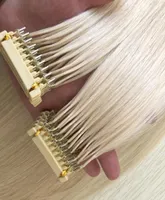 NOVOS PRODUTOS 2019 Cutícula dupla de alta qualidade desenhada Remy Hair 6D Extensões de cabelo humano pré -ligado 613 cor personalizável1503113