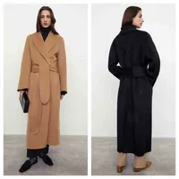 Kadın Yün Karışımları Uzun Ceket Serisi Siluet Yan Yarık yaka Kadınlar için Büyük Boyut Geliş Bahar Moda Yüksek Kalite J2VC