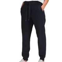 LULU High Waist Fitness Sweatpants with Two Side Pockets Drawstring Running Sport Joggers Women Quick Dry Athletic Gym Exercise Yoga Pants G