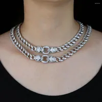 Kettingen zijn aangekomen groothandel zilveren kleur Cubaanse ketting ketting met luipaard charme verharde vrouwen hiphop verklaring lange sieraden