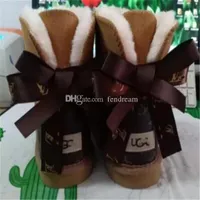 High quality Aus L bow U short women snow boots Soft comfortable Sheepskin keep warm plush boots with card dustbag beautiful gifts 5062G uggitys