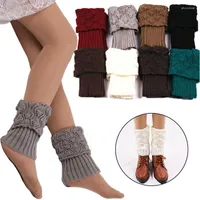 Women Socks Solid Color Women's Leg Warmer Winter Knit Crochet Boot Cuffs Warm Keeper Short Toppers Loose Sleeve