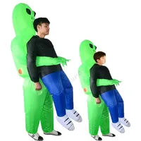 Nuevo disfraz inflable Alien Green Alien adultos Distribuidas divertidas Fancy Fancy Unisex Cosplay Halloween Disfraz H1012208L