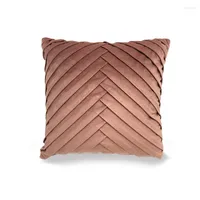 Pillow Striped Velvet Throw Covers Solid Color Case Decorate Sofa Home Party Soft Square Pillowcase 45x45cmSize