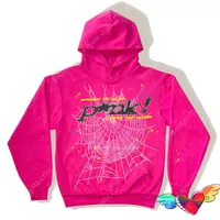 Young Thug Pink Sp5der 555555 Hoodie Men Women 1 1 Foam Print Spider Web Graphic 555555 Sweatshirts Pullovers