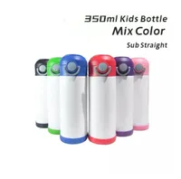 sublimation straight kids bottle bounce lids with handle sippy cup 12oz watter bottle flip tops lids tumbler