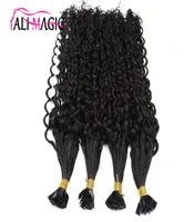 12quot26quot 1g 100g U Nail Tip Curly Hair Extension Indian Virgin Keratin Hair Prebonded Hair Extensions Natural Black Bro3044627