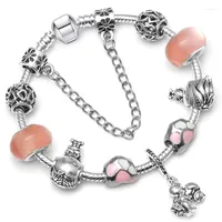 Charm Bracelets BRACE CODE Pink Imprint Couples Gifts DIY Beaded For Women Direct