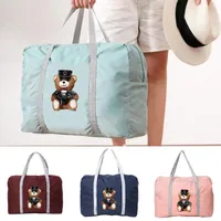 Duffel Bags Foldable Travel Bag Large Capacity Waterproof Nylon Luggage Tote Cute Pattern Portable Organizer Handbags For Women 2022