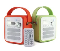 Mode ny uts￶kta ibox p50 multimedia l￤derbelagda Bluetooth -h￶gtalare med FM Radio TFUSB Mp3 Player Wood Portable Music Box5284698