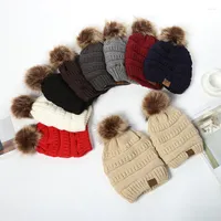 Ball Caps RTS 100 Pcs Mix Sanding Brown Crochet Hat Adult Winter Christmas Gift Women Warmmer Kid Grey Knitting Hats
