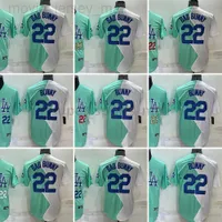 22 Bad Bunny Baseball Trikot blau und weiß halbfarben genähte Trikots Männer Frauen Größe S-XXXL