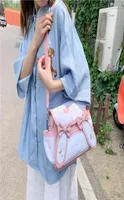 Cute Little Fresh Girl School Bag Korean Tote Shopper Bag Soft Girl Sweet Cute Bow Crossbody School Shoulder Messenger Small Bag Y1611485