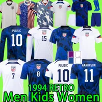 USAS 2022 Soccer Jerseys Men Kids Kit Women 2023 Pulisic Aaronson McKennie Reyna Amams 23 23 America Football Dorts American 1994 Retro Vintage 94 United Boys States