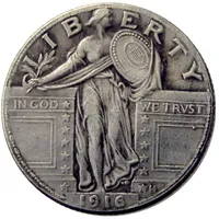 Monedas festivas trimestre dies fábrica 1916-1924-p-S Dollar artesanía Copia plateada US Silver Metal Standing Manufacturing Liberty Precio Aluwq