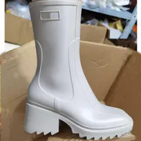 Cycuviva Square Toe Rain Boots for Women Chunky Heel Толстая подошва сапоги дизайнер chelsea boots Ladies Rubber Boot Shoes y0910 oomav