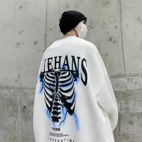Men's Hoodies Streetwear Graphic Y2K Men Sweatshirts Hip Hop Letter Printed Causal Pullovers Winter Korean Style Fashion Unisex Top