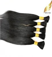 100 Human Bulks Hair onbewerkt rauw haar 18 20 22 24 inch natuurlijke kleur Braziliaanse zijdeachtige rechte haaruitbreidingen1327384