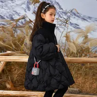 Down Coat Girls Winter Padded Coats Fashion Jacket Kid Clothing for Teens Korean Thickened Warm Outerwear Snowsuit 8 10 12 14 Yrs 221125