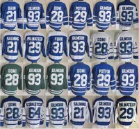 Men Retro Hockey Vintage Classic 93 Doug Gilmour Jersey 75th Anniversary 29 Mike Palmateer 21 Borje Salming 64 Stanleycup 29 Felix Potvin AL