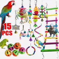 Other Bird Supplies Combination Parrot Toys Accessories Articles Bite Pet For Training Swing Ball Bell Standing 221128