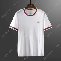 George Clothing European and American Simple Bee Embroidered T shirt Men's Summer High end Ice Silk Short Sleeve Youth Casual Trend
