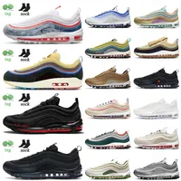 2023 Classic 97 Sean Wotherspoon 97S Mens Running Running Vapores Triple White Airs Black Golf Nrg Lucky and Good MSCHF X INRI JESUS