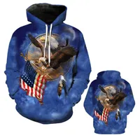 Heren Hoodies Men's Sweatshirts USA vlag Eagle 3D Gedrukte mannen vrouwen Harajuku Streweweweweweg hiphop sweatshirt pullovers american