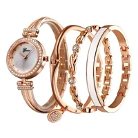 Sprzedawanie luksusowych 4 sztuk zestawu damskiego zegarek Diamond Fashion Quartz zegarki na rękę panie na rękę Bracelets284V