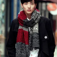 スカーフ冬のカップ暖かい長い編み物スカーフメンズ韓国のファッションウール女の子と男の子の生徒のための縞模様の濃厚なスカーフ221128