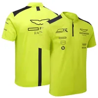 Team Polo F1 Shirts Summer Half Zipper Lapel Short Sleeve Formula 1 Team T-shirt Racing Fans Quick Dry Car T-shirts Extreme Sport Jersey
