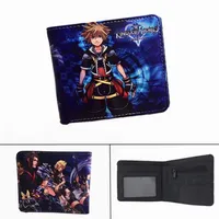 Wallets Game Kingdom Hearts Leather Wallet Coin Pocket PU Bifold Zip PO Card Holder Korte lagen jongens Girls Cartoon Print portemonnees G1956