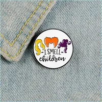 Pins Brooches Cute Small Round Witch Funny Enamel Brooches Pins For Women Christmas Demin Shirt Decor Brooch Pin Metal Kawaii Badge Dhw9H