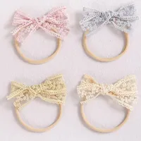 Hair Accessories Cute Lace Bands For Children Nylon Toddler Baby Headband Bow Girls Gift
