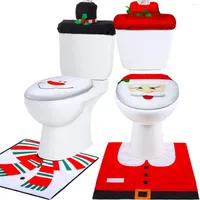 Toilet Seat Covers Christmas Dec Santa Claus Bathroom Mat Cover Merry Decor For Home 2022 Noel Natal