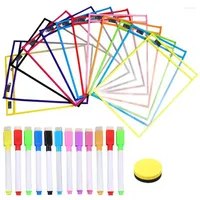 Jewelry Pouches 12 Pieces Dry Erase Bags Reusable Learning And Collecting With Pen Holders 1 Eraser For Classrooms Painting