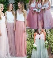 Modest Long Bridesmaid Dresses Without Blouse Tulle Skirts Tiered Ruffles Custom Made FloorLength Cheap Long Bridesmaid Skirts 209023223