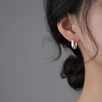 Hoop Earrings 925 Sterling Silver Korean Geometric Simple Temperament Exquisite Semale Sexy Jewelry Gift